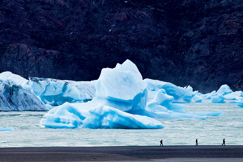 Grey icebergs